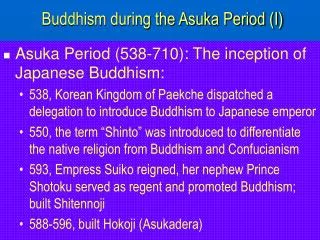 Buddhism during the Asuka Period (I)