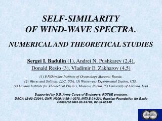 SELF-SIMILARITY OF WIND-WAVE SPECTRA. NUMERICAL AND THEORETICAL STUDIES