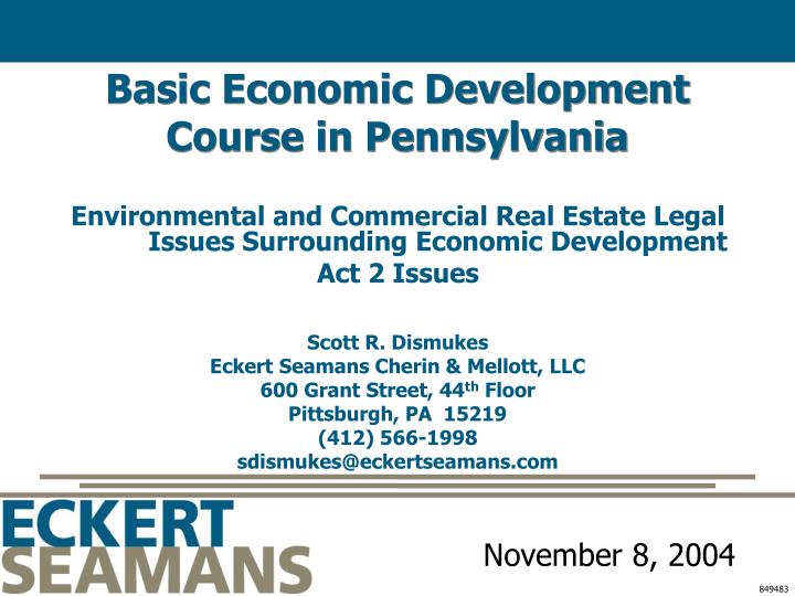 basic economic development course in pennsylvania
