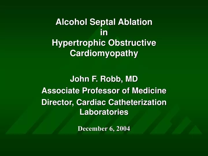 alcohol septal ablation in hypertrophic obstructive cardiomyopathy