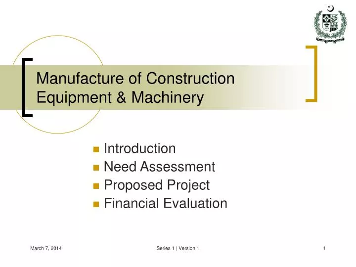manufacture of construction equipment machinery