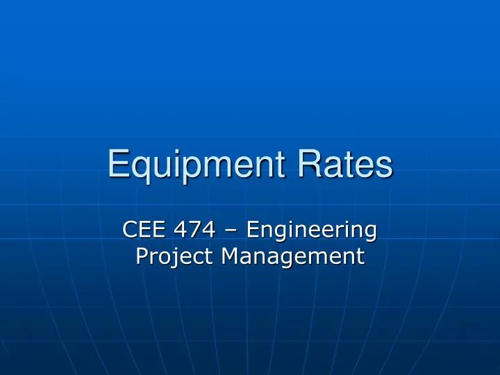 equipment rates