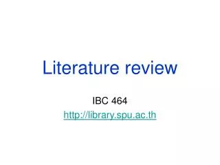 Literature review