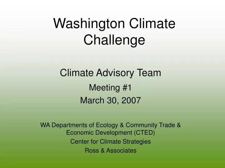 washington climate challenge