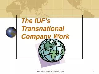 The IUF’s Transnational Company Work