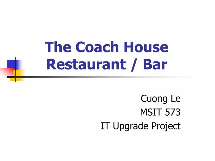 the coach house restaurant bar