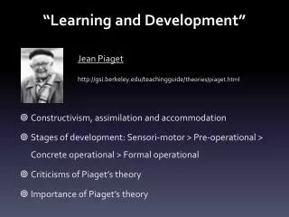 “Learning and Development”