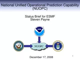 National Unified Operational Prediction Capability (NUOPC) Status Brief for ESMF Steven Payne