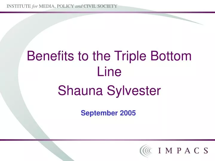 benefits to the triple bottom line shauna sylvester