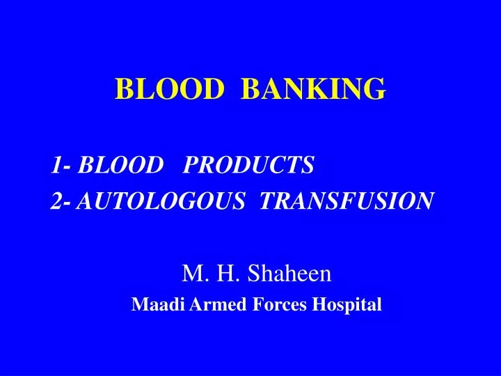 blood banking