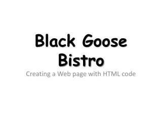 Black Goose Bistro