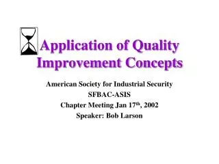Application of Quality Improvement Concepts