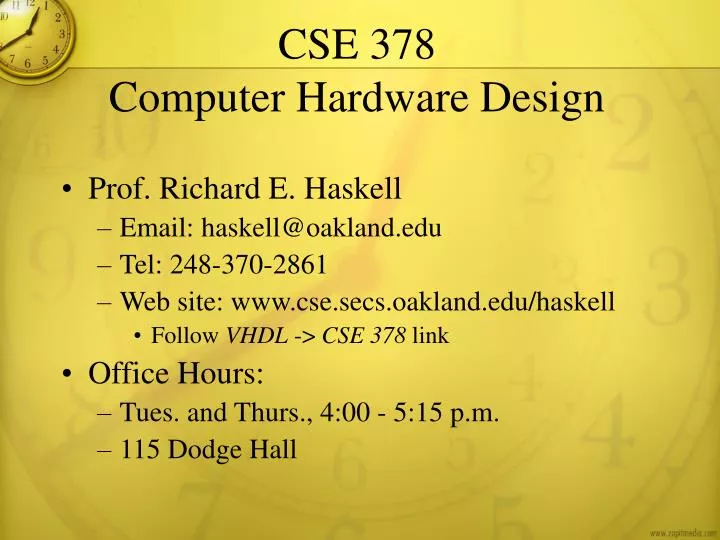 cse 378 computer hardware design