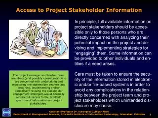 Access to Project Stakeholder Information