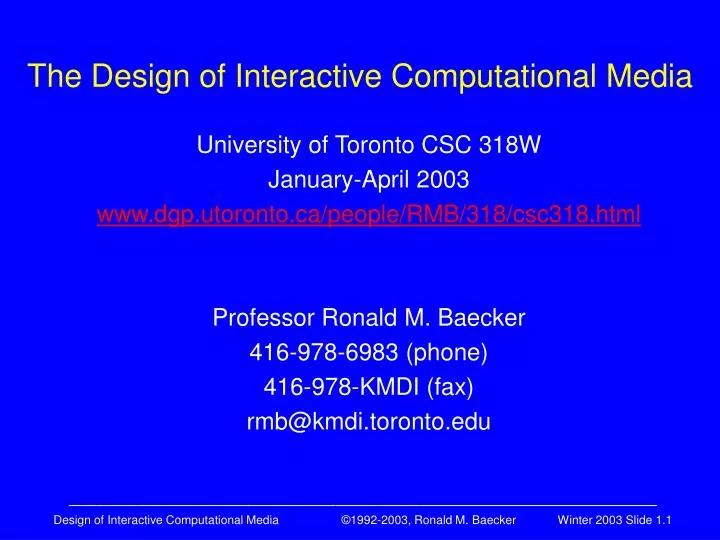 the design of interactive computational media