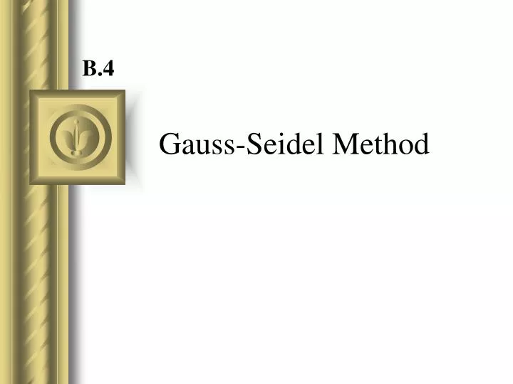 gauss seidel method