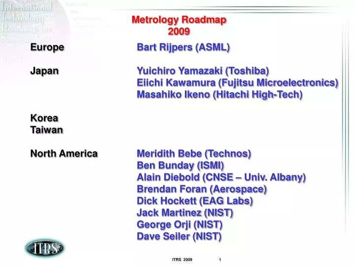 metrology roadmap 2009