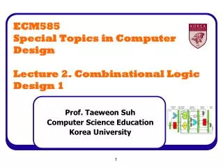 ECM585 Special Topics in Computer Design Lecture 2. Combinational Logic Design 1