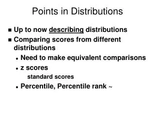 Points in Distributions