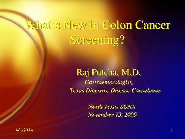 what s new in colon cancer screening