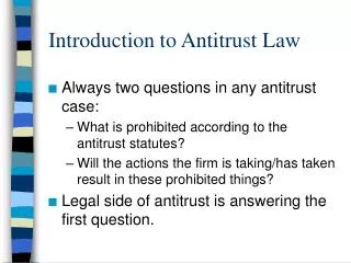 Introduction to Antitrust Law