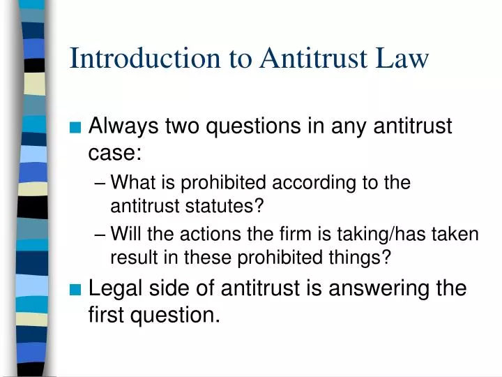 introduction to antitrust law