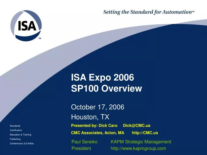 isa expo 2006 sp100 overview
