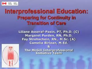 Interprofessional Education: Preparing for Continuity in Transition of Care