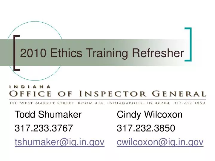 2010 ethics training refresher