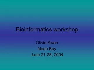 Bioinformatics workshop