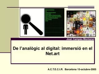 De l’analògic al digital: immersió en el Net.art