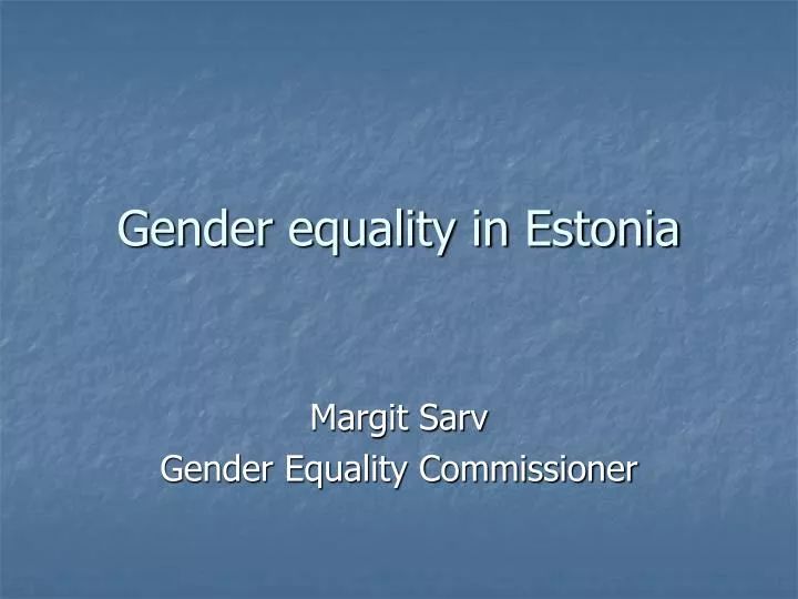 g ender equality in estonia