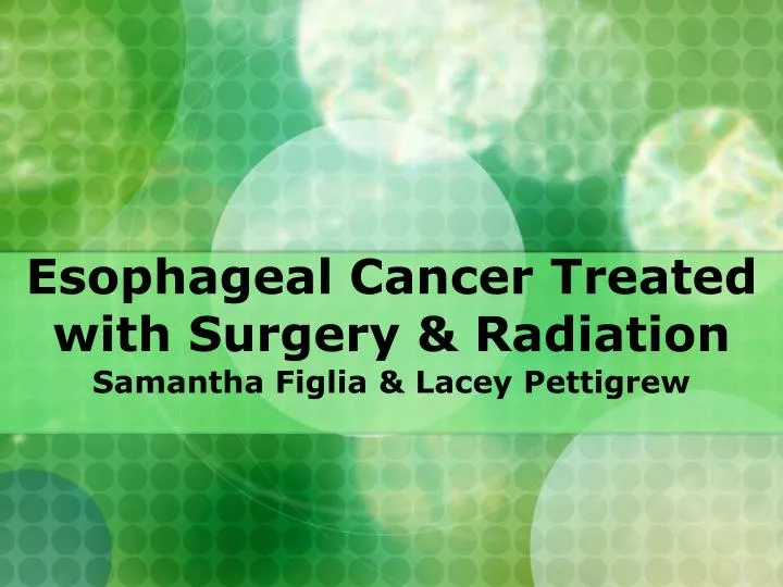 esophageal cancer treated with surgery radiation