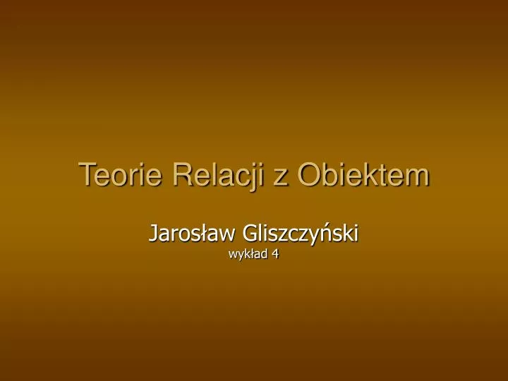 teorie relacji z obiektem