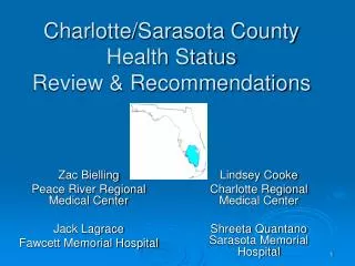 Charlotte/Sarasota County Health Status Review &amp; Recommendations