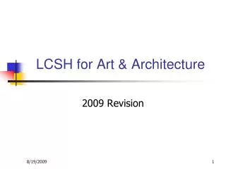 LCSH for Art &amp; Architecture