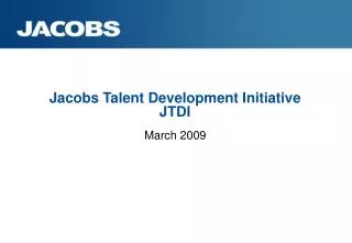 Jacobs Talent Development Initiative JTDI
