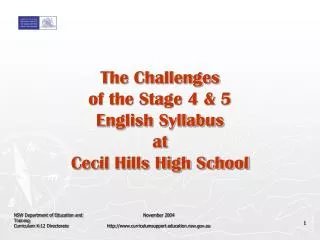 The Challenges of the Stage 4 &amp; 5 English Syllabus at Cecil Hills High School