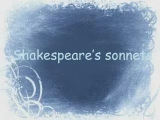 Shakespeare’s sonnets