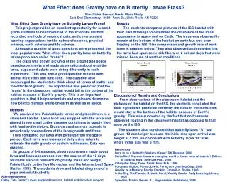 What Effect does Gravity have on Butterfly Larvae Frass?