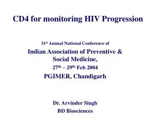 CD4 for monitoring HIV Progression