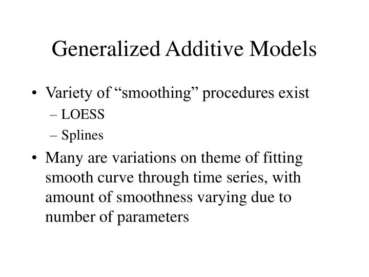 generalized additive models