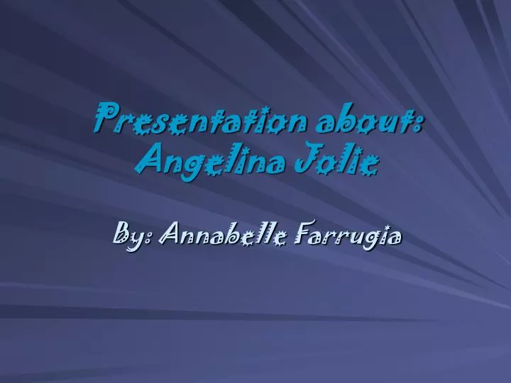 presentation about angelina jolie