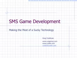 SMS Game Development