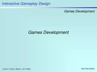 Games Development