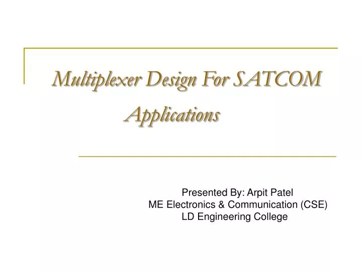 multiplexer design for satcom applications