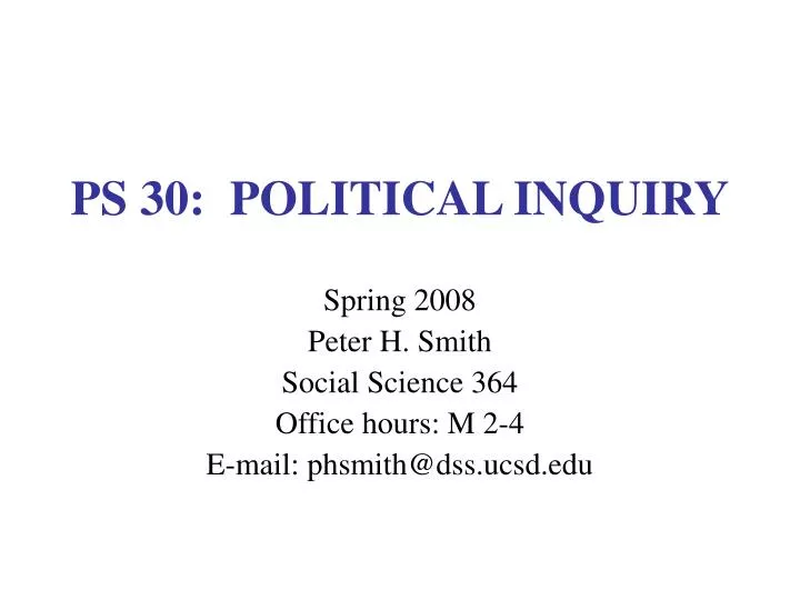 ps 30 political inquiry
