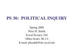 PS 30: POLITICAL INQUIRY - slide 1