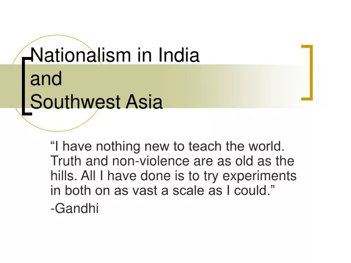 nationalism in india and southwest asia