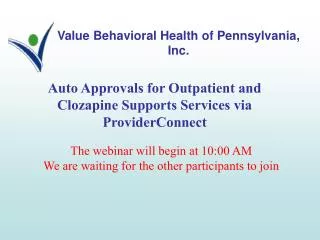 Value Behavioral Health of Pennsylvania, Inc.